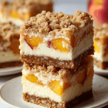 Peach Cobbler Cheesecake Bars