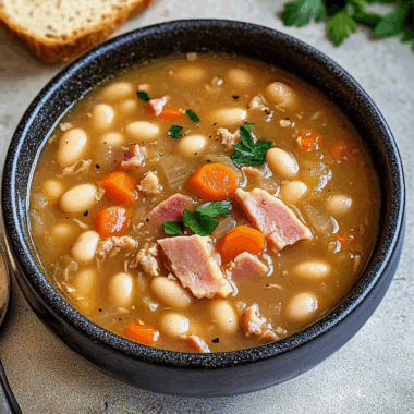 Hearty Ham Bone & Bean Soup with Veggies