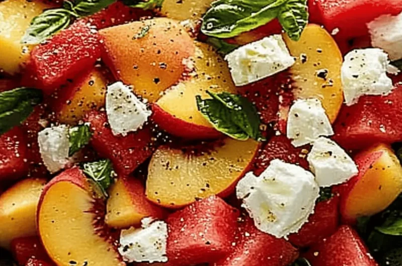 Peach Salad with Watermelon