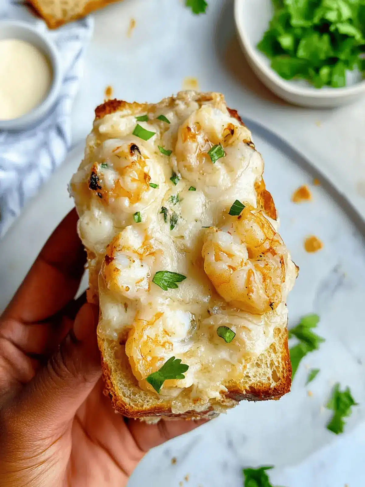 Shrimp & Jumbo Lump Crab Garlic Bread