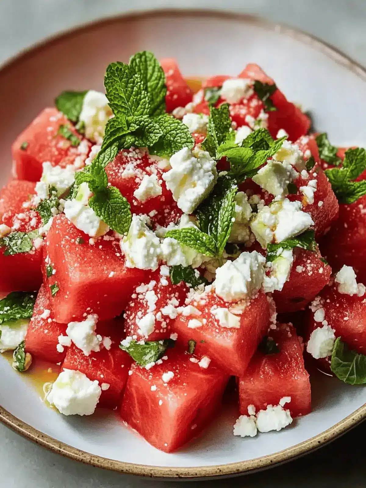 Watermelon Salad with Mint and Feta