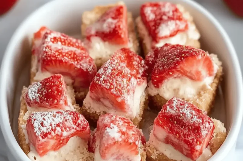 Strawberry Churro Cheesecake Bites
