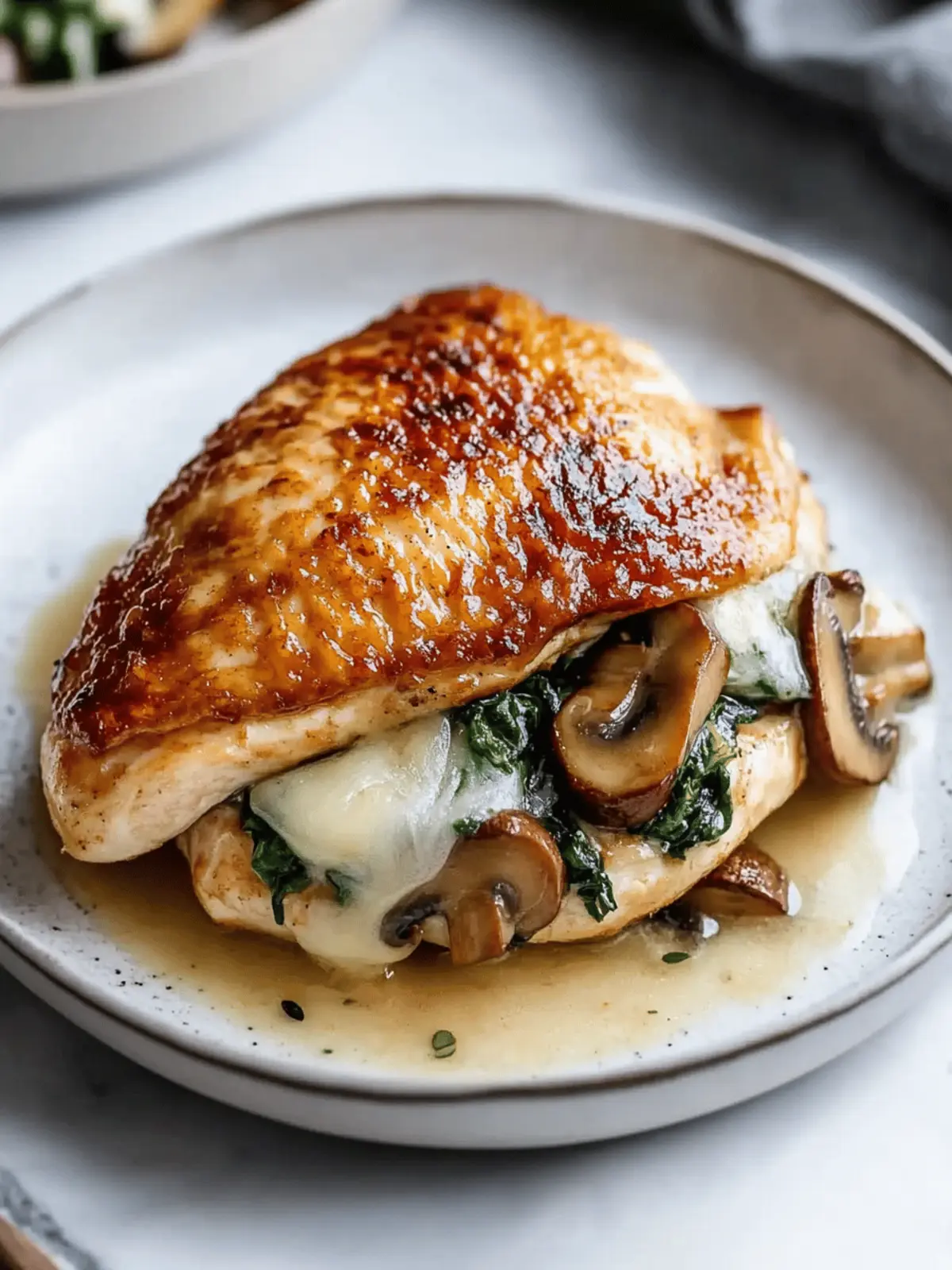 Mushroom Stuffed Chicken Breast