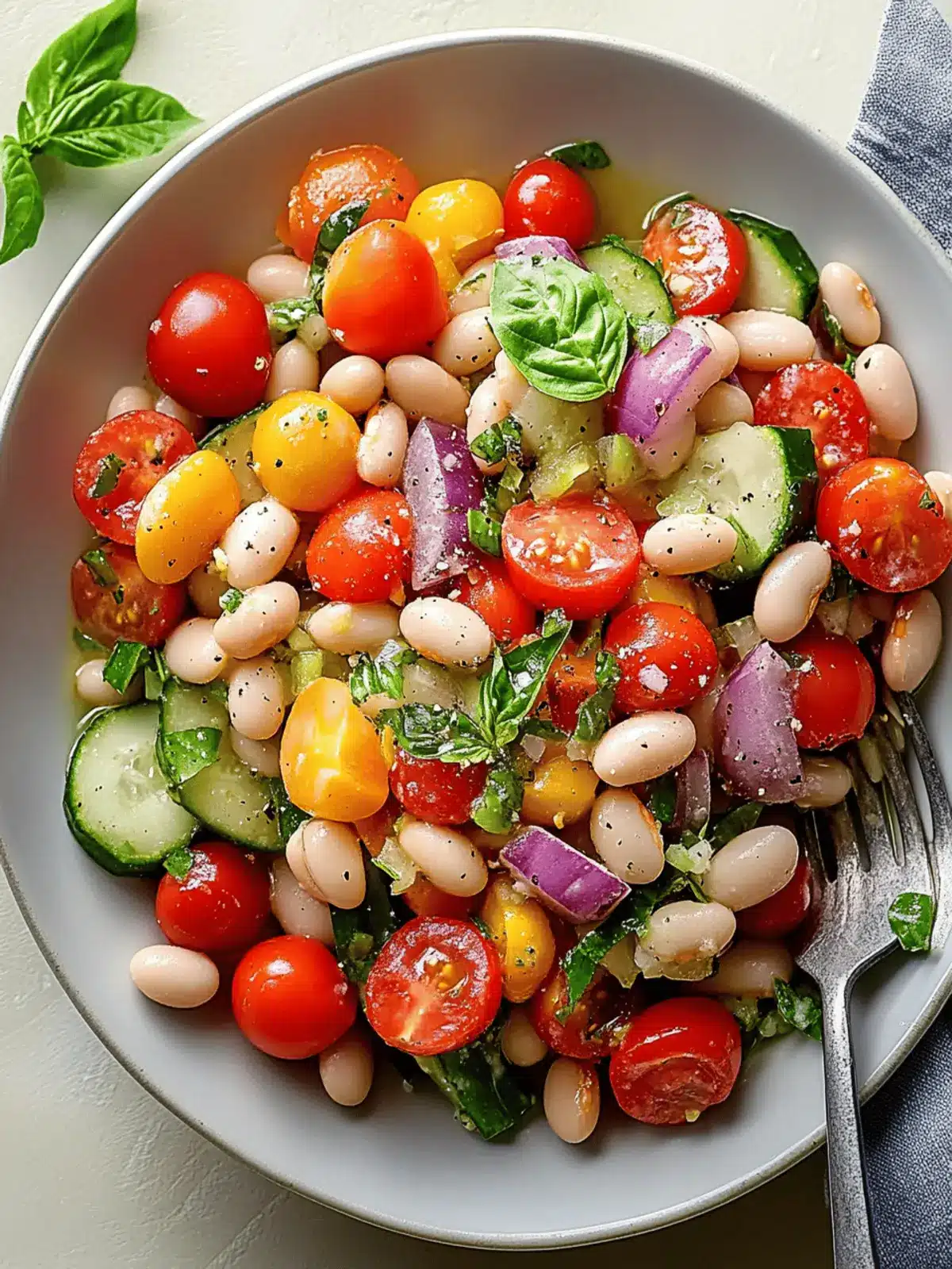 White bean salad with summer vegetables