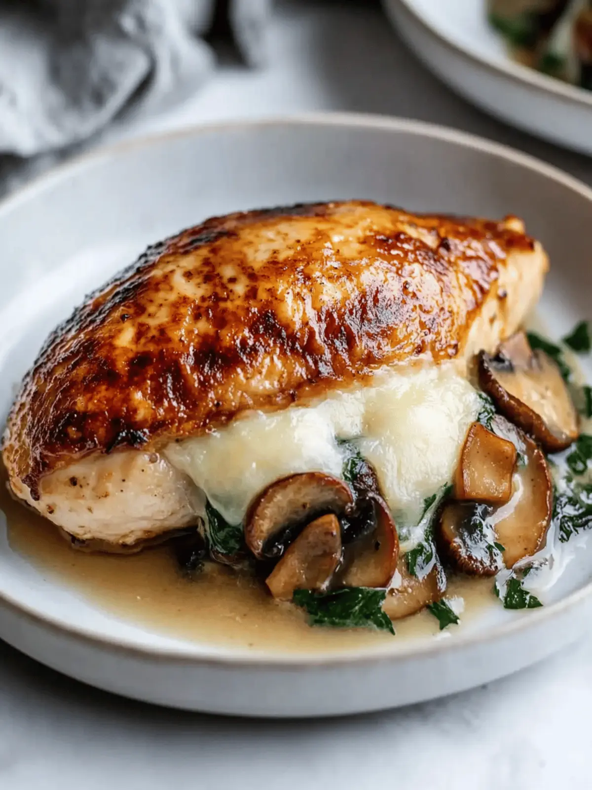 Mushroom Stuffed Chicken Breast
