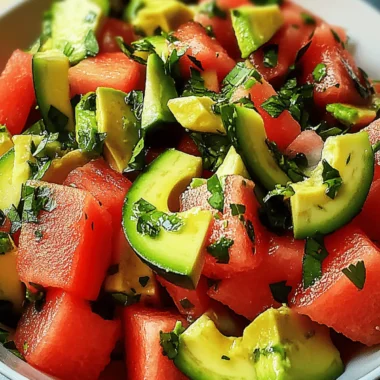 Watermelon avocado salad