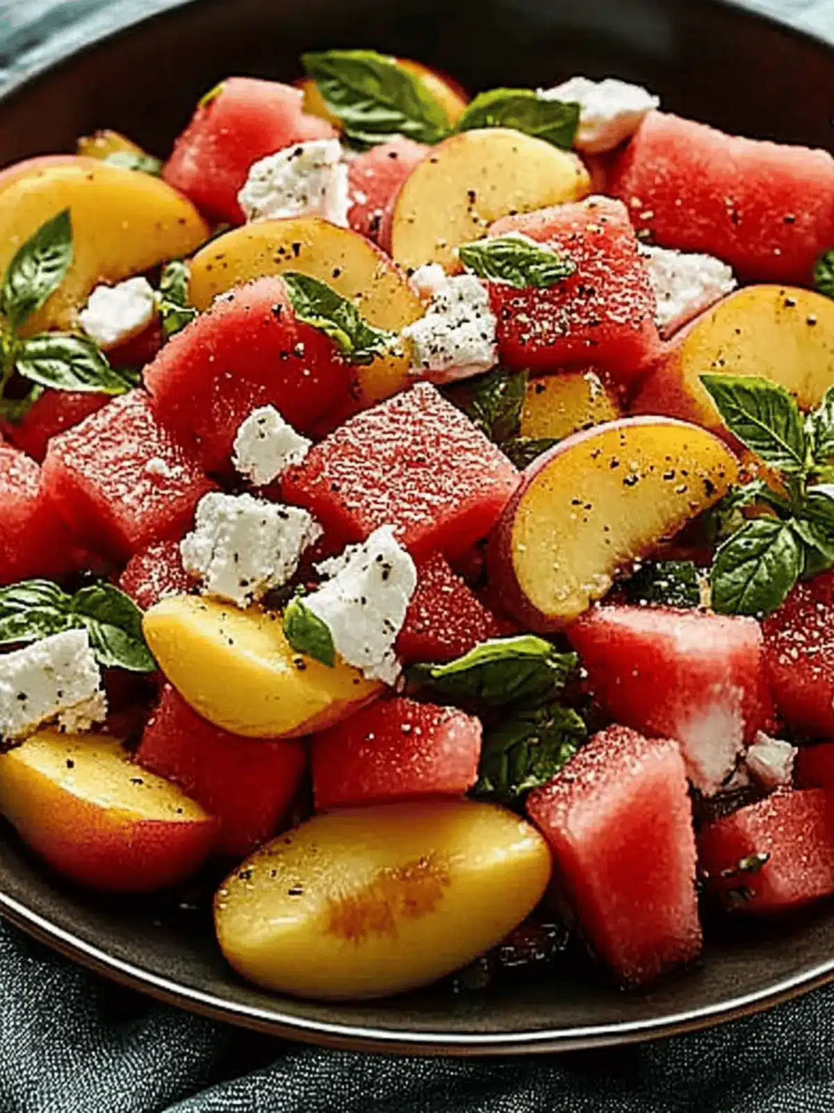 Peach Salad with Watermelon