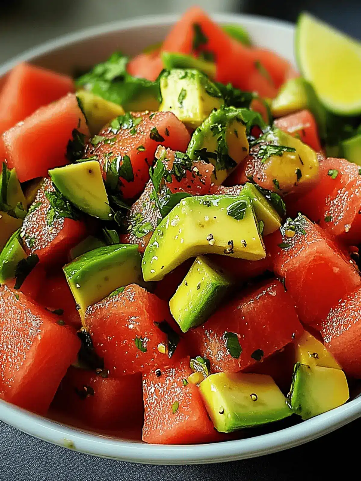 Watermelon avocado salad