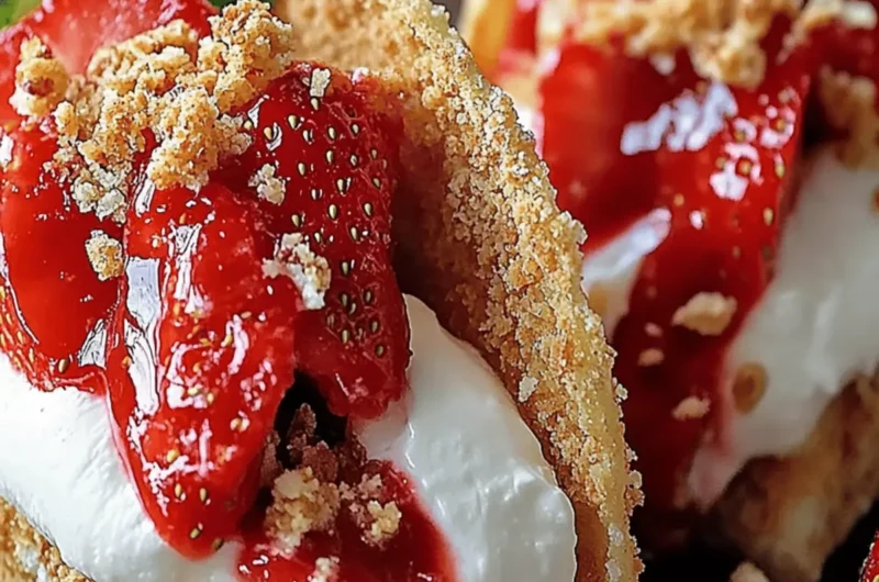 Strawberry Crunch Cheesecake Tacos