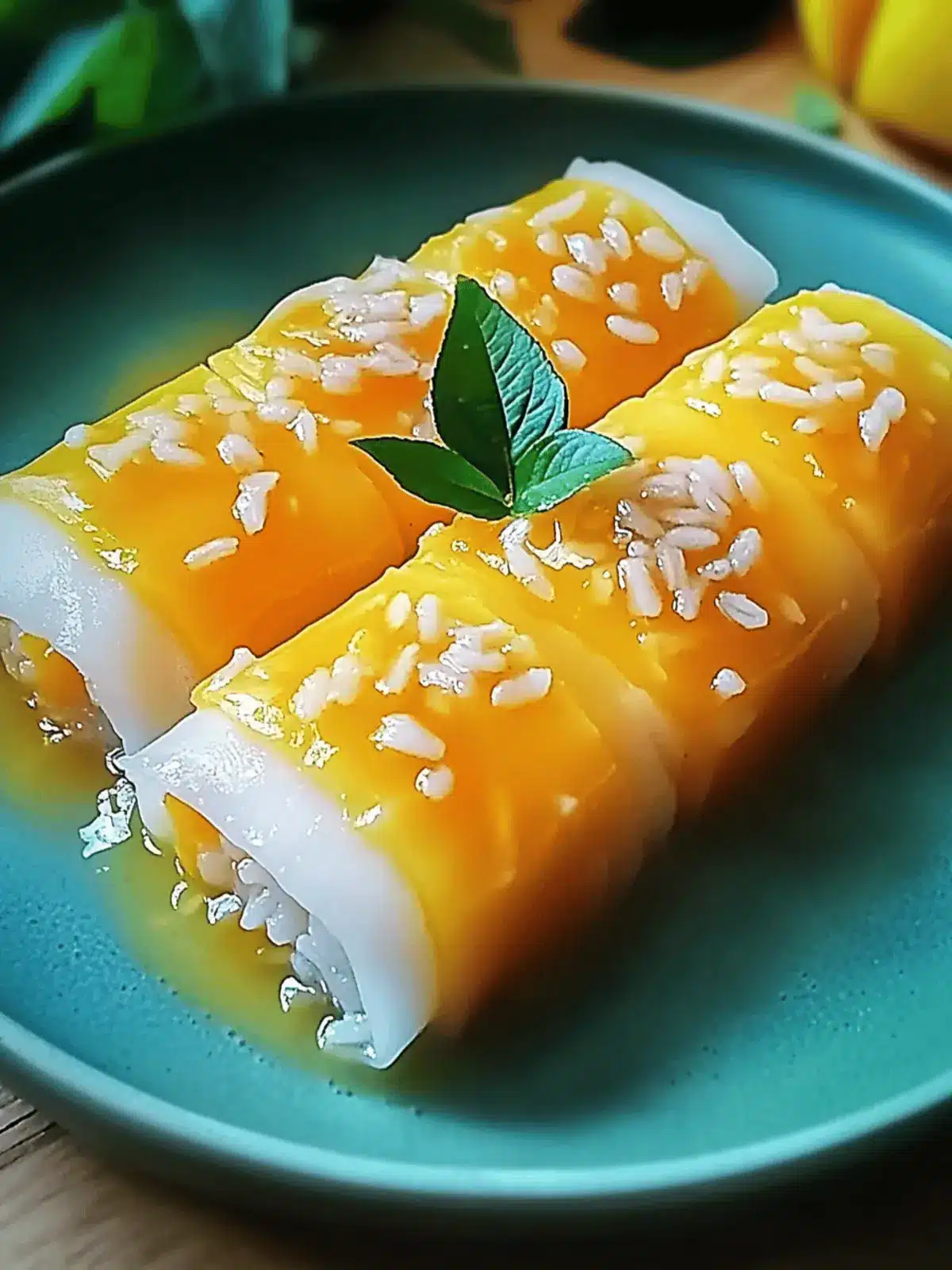 Mango Sticky Rice Rolls - A Fresh Vegan Delight to Try!
