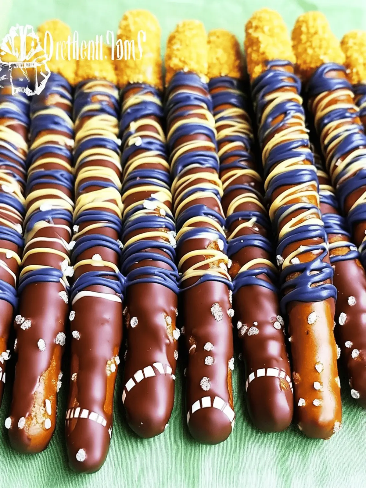 Delicious Chocolate Football Pretzel Rods for Game Day Fun