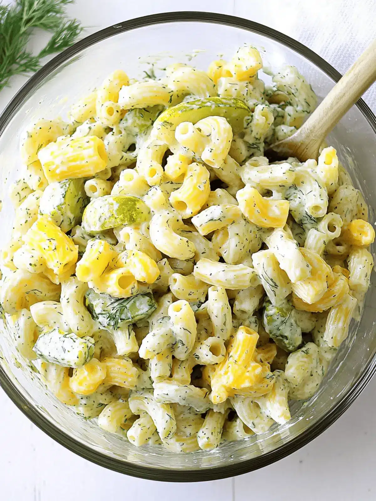 Macaroni Salad With Dill Pickles