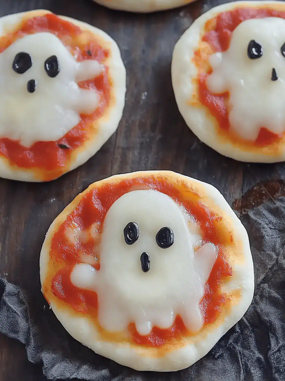 Mini Ghost Pizzas